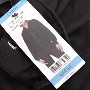 DKNY Sport Womens Black Zip Up Hoodie Cropped Jacket DPMJ9614 Large NWT